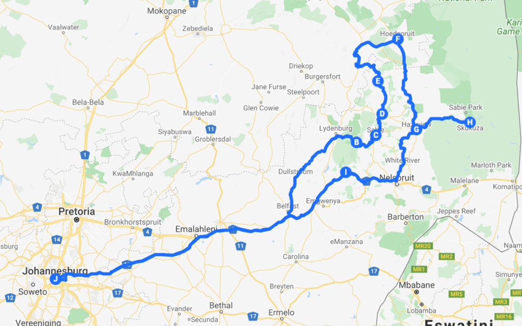 5day Panorama Route and Kruger Park Tour Ride Down South